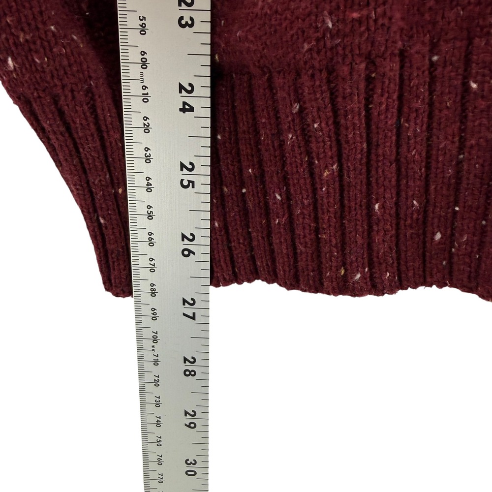 Vintage American Eagle Men's Red Speckled Fair Isle Knit Hoodie Sweater Size S - Picture 7 of 7